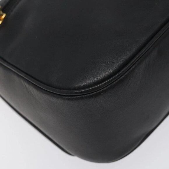 CELINE Hand Bag Leather 2way Black Gold Auth 122163 - Picture 14 of 16